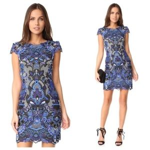 Alice and Olivia Nakia Blue Lace Dress - 10